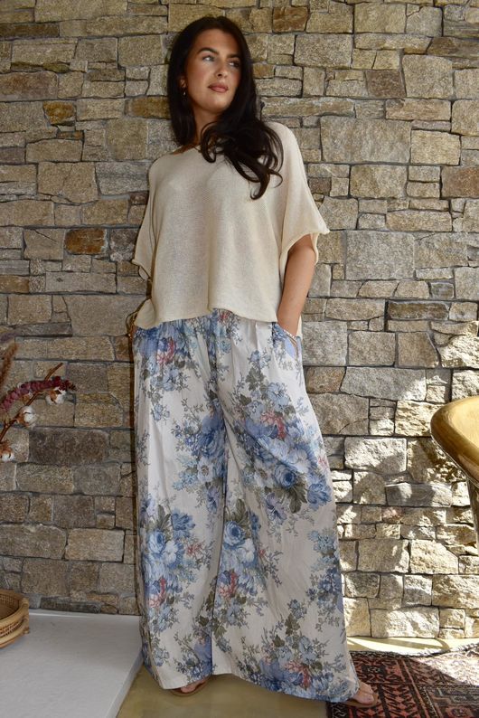 Country Garden Chintz Palazzo Denim